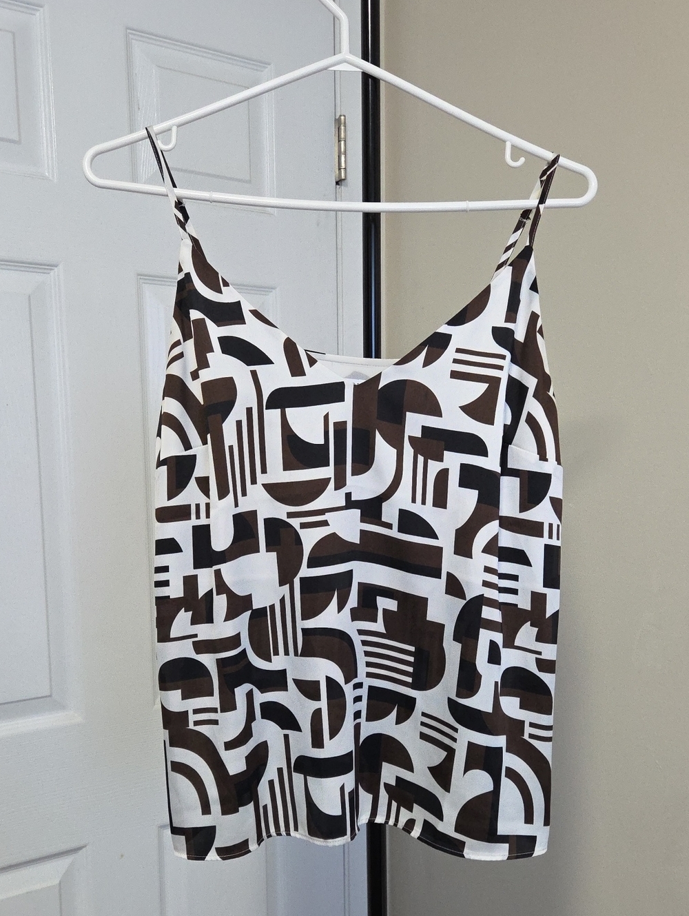 Reitmans Brown and White Abstract Strapless Camisole Dress
